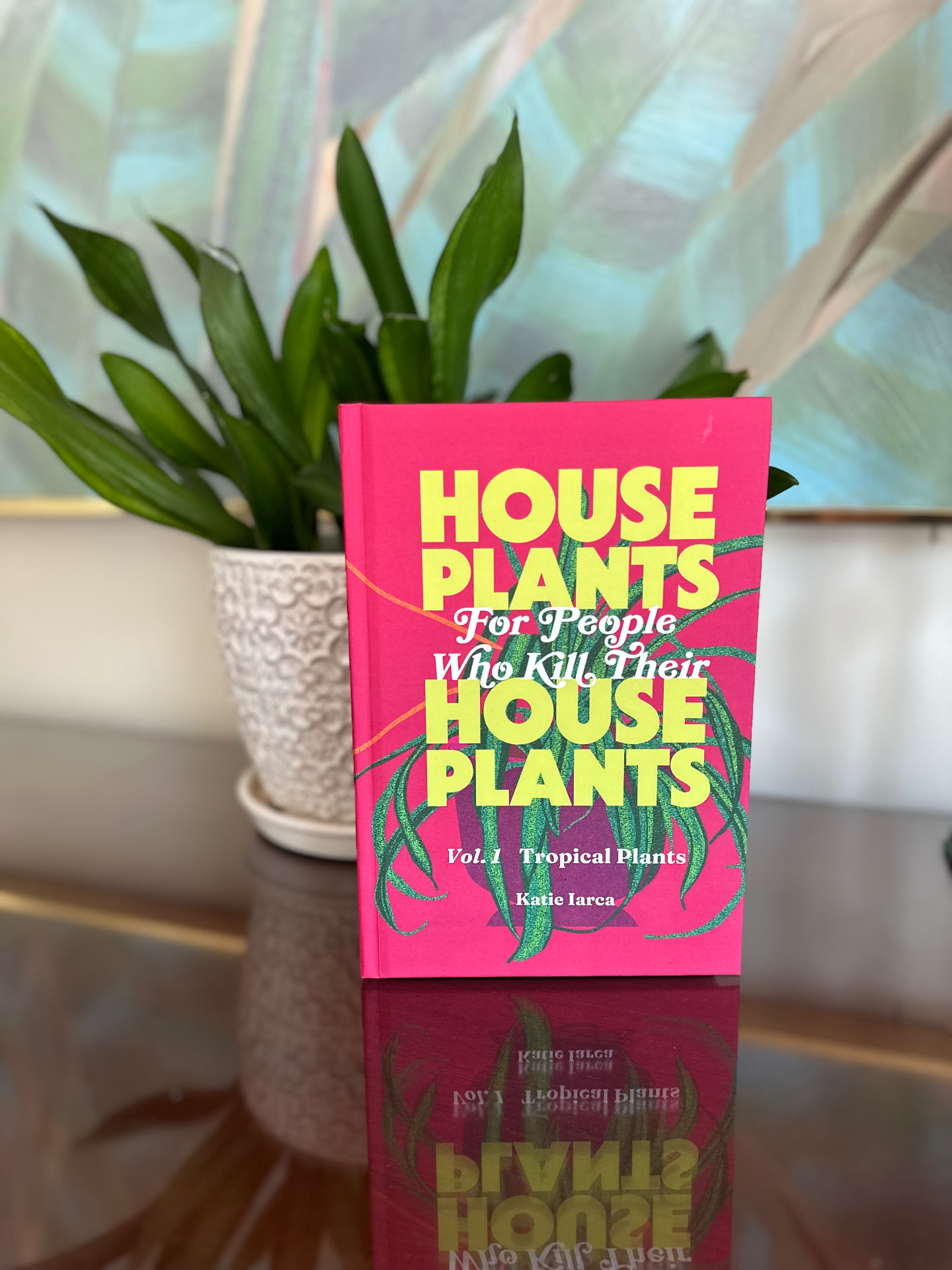 Houseplants For People Who Kill Their Houseplants by Katie Iarca standing beside a potted plant